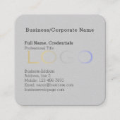 ビジネスエレガント背景ロゴプロフェッショナル スクエア名刺 (正面)