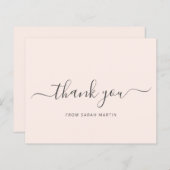 ビジネスエレガント赤面ピンクバジェットサンキューカード (正面/裏面)