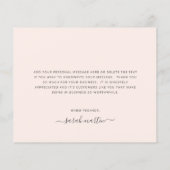 ビジネスエレガント赤面ピンクバジェットサンキューカード (裏面)