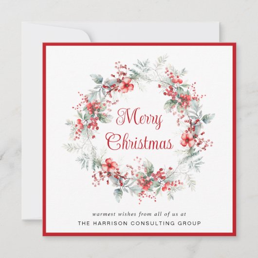 ビジネスエレガントQRコードのクリ企業のスマス シーズンカード (正面)