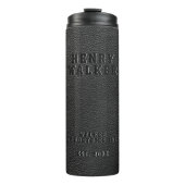 ビジネスエンボスブラックビーガン革 タンブラー (正面)