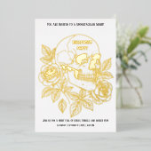 ビジネスオフィスコミュニティのハロウィーン不気味なパーティー 箔招待状 (立ち正面)