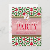 ビジネスオフィスホリデーパーティー招待状テンプレート インビテーションポストカード (正面/裏面)