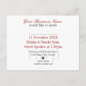 ビジネスオフィスホリデーパーティー招待状テンプレート インビテーションポストカード (裏面)