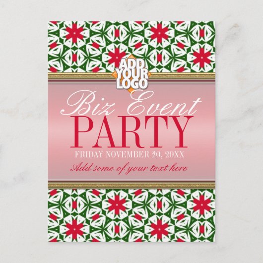 ビジネスオフィスホリデーパーティー招待状テンプレート インビテーションポストカード (正面)
