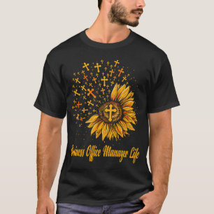 ビジネスオフィスマネージャーライフひまわり Tシャツ