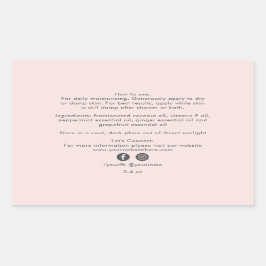 ビジネスオーガニック美しい製品の原料ピンク 長方形シール