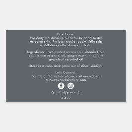 ビジネスオーガニック美しい製品の原料ブラック 長方形シール