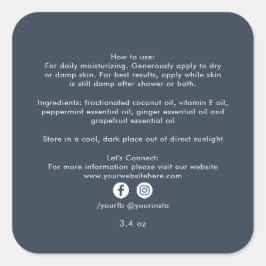 ビジネスオーガニック美しい製品の原料ブルー スクエアシール