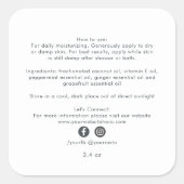 ビジネスオーガニック美しい製品の原材料ホワイト スクエアシール (正面)