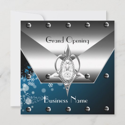 ビジネスオープニング招待状シルバーダイヤモンド 招待状 (正面)