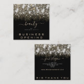 ビジネスオープンゴールデングリッタープロフェッショナルイベント スクエア名刺 (正面/裏面)