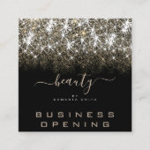 ビジネスオープンゴールデングリッタープロフェッショナルイベント スクエア名刺 (正面)