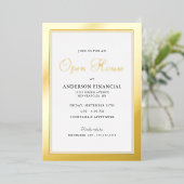 ビジネスオープンハウス伝統的プロフェッショナル金ゴールド 箔招待状 (立ち正面)