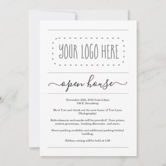 ビジネスオープンハウス招待状 |右のみ 招待状 (正面)