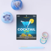 ビジネスカクテルイベント |青モダン色 チラシ (シングル)