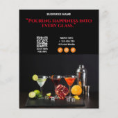 ビジネスカクテルイベント |黒のモダンパーティー チラシ (裏面)