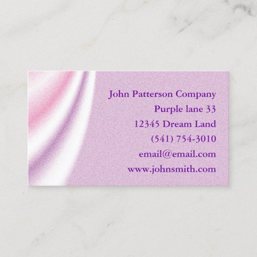 ビジネスカスタマイズカードをドレープする紫の抽象芸術 名刺 (正面)