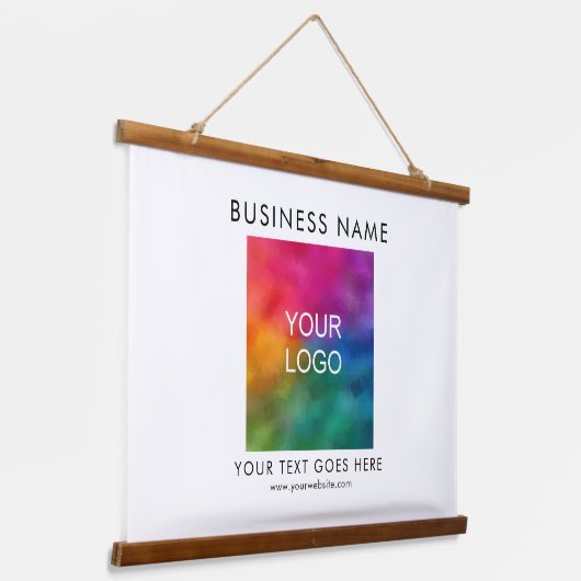 ビジネスカスタマイズロゴの追加文字テンプレート 吊り下げ型タペストリー (傾斜あり)