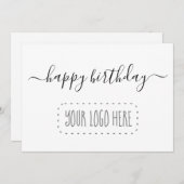 ビジネスカスタマーハッピーバースデーカード – ロゴの追加 サンキューカード (正面/裏面)
