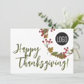 ビジネスカスタムから幸せな感謝祭のロゴマーク シーズンカード (スタンド正面)