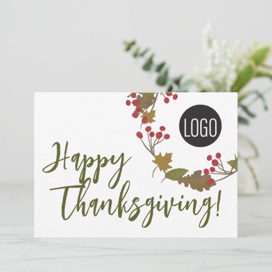 ビジネスカスタムから幸せな感謝祭のロゴマーク シーズンカード (スタンド正面)