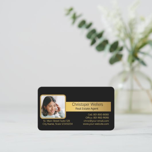 ビジネスカスタムの写真 |実在不動産名刺 名刺 (スタンド正面)