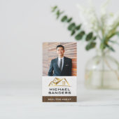 ビジネスカスタムの写真 | 金ゴールド実在ロゴ 名刺 (スタンド正面)