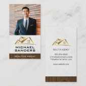 ビジネスカスタムの写真 | 金ゴールド実在ロゴ 名刺 (正面/裏面)