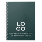 ビジネスカスタムまたは会社のロゴとタイトルパイングリーン ノートブック (正面)