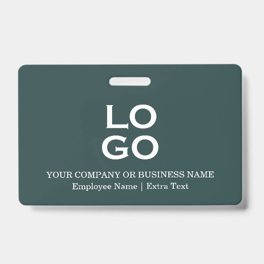 ビジネスカスタムまたは会社のロゴとタイトルパイングリーン バッジ (正面)