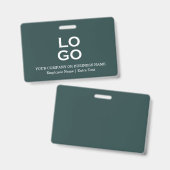 ビジネスカスタムまたは会社のロゴとタイトルパイングリーン バッジ (正面＆裏面)