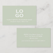 ビジネスカスタムまたは会社のロゴとタイトルSage Green 名刺 (正面/裏面)