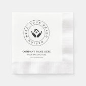 ビジネスカスタムイベント紙ナプキン用のロゴ 縁ありカクテルナプキン (正面)