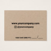 ビジネスカスタムギフトカード (裏面)