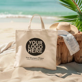 ビジネスカスタムスローガンが大きい会社のロゴ ラージトートバッグ