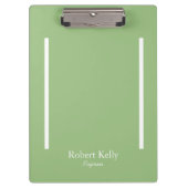 ビジネスカスタムセージの緑と白のライン クリップボード (正面)