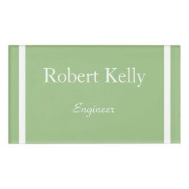 ビジネスカスタムセージの緑と白のライン 名札