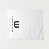 ビジネスカスタムテーブルランナーのバナー白モダン タペストリー (正面(横))