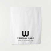 ビジネスカスタムテーブルランナーのバナー白モダン タペストリー (正面)