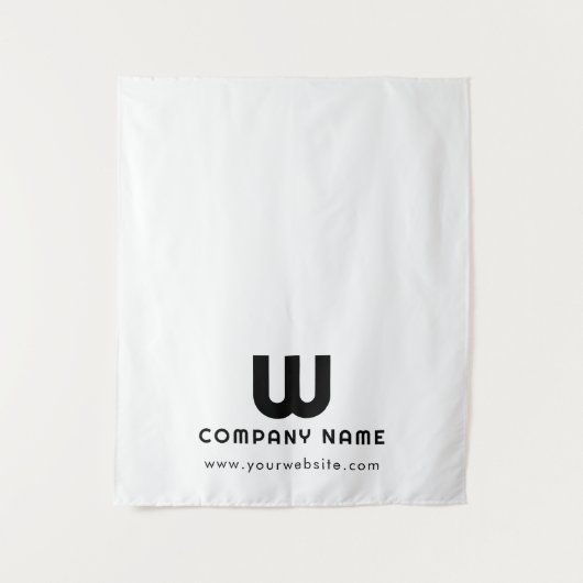 ビジネスカスタムテーブルランナーのバナー白モダン タペストリー (正面)