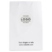 ビジネスカスタムブランディング付き抱き枕ロゴ白 ミディアムペーパーバッグ (正面)