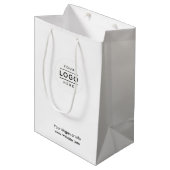 ビジネスカスタムブランディング付き抱き枕ロゴ白 ミディアムペーパーバッグ (正面アングル)