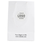 ビジネスカスタムブランディング付き抱き枕ロゴ白 ミディアムペーパーバッグ (裏面)