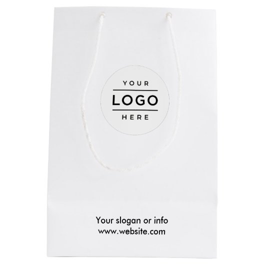 ビジネスカスタムブランディング付き抱き枕ロゴ白 ミディアムペーパーバッグ (裏面)