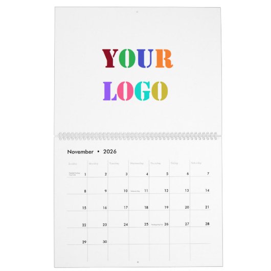 ビジネスカスタムプロモーションカレンダーのロゴ カレンダー (11月 2026)