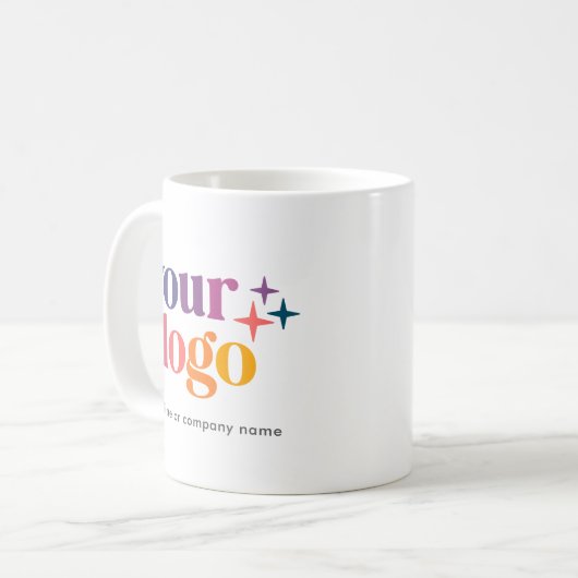 ビジネスカスタムミニマルロゴマグ コーヒーマグカップ (正面左)