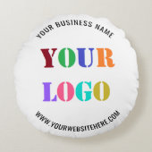 ビジネスカスタムラウンドピローの会社ロゴ ラウンドクッション (正面)