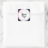 ビジネスカスタムレーベル黒と着色可能な大理石 スクエアシール (バッグ)