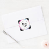 ビジネスカスタムレーベル黒と着色可能な大理石 スクエアシール (封筒)